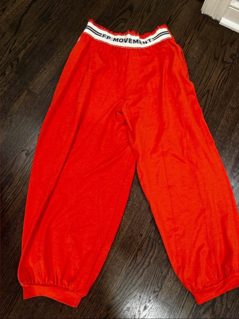 Free People Movement Wide-Leg Orange Comfort Lounge Athleisure Pants (M)